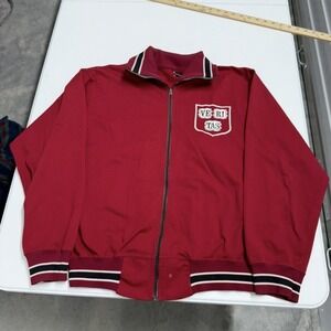 Vintage 60s/70s Harvard University Track Jacket Crimson Red Full Zip Mens M
